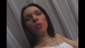 Filthy Tranny Whore Begs for Cum on Her Tongue