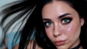 ai pov hot emo goth girl beautiful babe blowjob sucking and facial cumshot