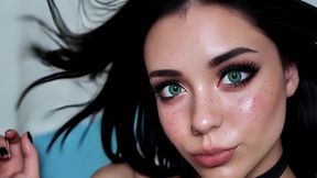 ai pov hot emo goth girl beautiful babe blowjob sucking and facial cumshot