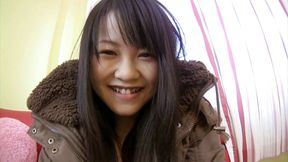 Hairy oriental chick gets pussy toyed at casting