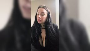Blonde British co-ed takes off her campus uniform for a filthy bedroom tease