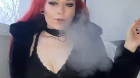 Smoking in lingerie and fishnets - smokingrapunzel