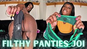 Filthy Panties Strip Down JOI ft Queen Ava - An ebony panty fetish scene featuring: dirty panties, strip tease, twerking, jerk off instructions, JOI, cum countdown, and big butts - 1080 MP4