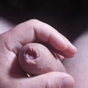 Uncut cock close up masturbation and cumshot