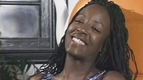 Crafty blackhead ebony bitch gives an interview before stripping