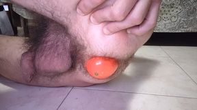 Asshole close-up with a big mango inside, ass stretching and gape (avi)