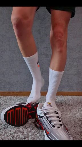 Squeezed My Dick Between Sneakers and Massive Cum