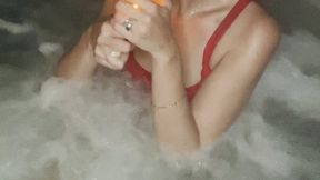 feet in the hot tub