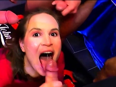 Facials and cumshots on dirty teen slut luisa