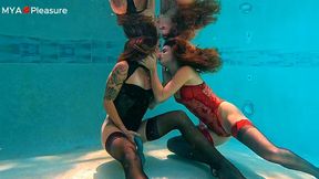 Lingerie And Nylons Underwater