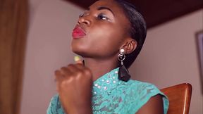 Cameroonian pornstar Romain gets publicly fucked during his Cameroon National TV interview in front of viewers and moans loudly