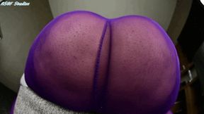 Nixlynka GIGANTIC ASS contained by these purple sheer tights - MOV