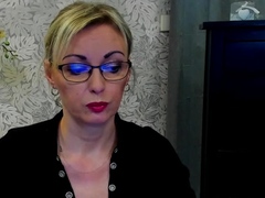 German MILF flashes cleavage on webcam