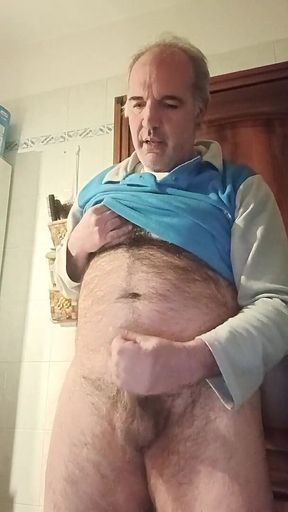 A Wank in My Bathroom Before Going to ***!