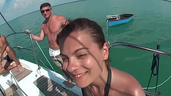 Naughty porn stars have a wild sex party on the boat