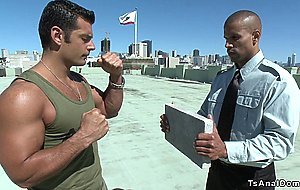 Shemale agent anal fucks military doctor
