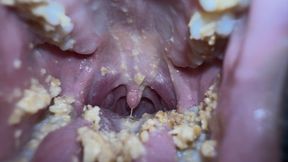 Eating Peanuts Close-Up Inside My Mouth - Uvula Full View