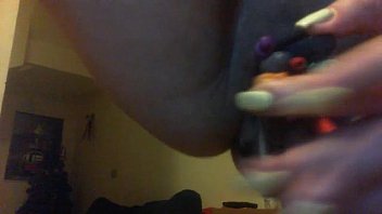 Webcam slut slaps tits and puts pens in pussy part 2