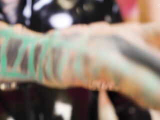 Colorful Latex Fisting with Anuskatzz & Maz Morbid - Chastity yielding gets fisted by 2 Mistresses