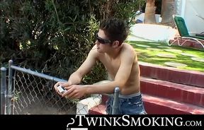 Horny Shane spreads tight asshole for a deep smoke fucking by hot Mike Roberts