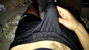 Crazy Dude Gets Sexually Aroused on the Sofa and Gives a Hand-Job to his Giant Big Fuck-Stick