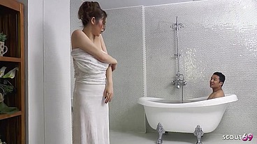Japanese Teen with Big natural Tits get Deep Creampie Fuck by Client at Massage Parlour in Uncensored Japan Porn