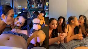 we make the perfect dick sucking team AMATEUR THREESOME DOUBLE BLOWJOB