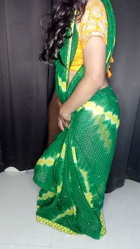I love stepmom saree and sexy satin petticoat   Clip 1