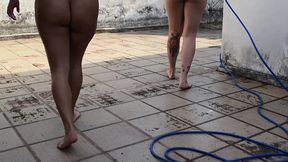 dread hot e mia linz enfiando frutas e legumes no cuzinho