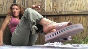 Jazmin Dangles her Guess Slides HD
