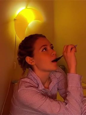 Teasing Student Ends Lesson Fuck Doggystyle Pussy and Mouthful