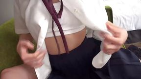 Small tits Japanese girl in school uniform gets her shaved pussy railed (censored)