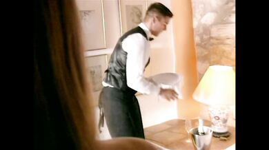 Hotel porter picks up young blonde masturbating and then her hard