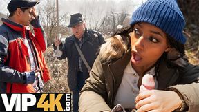 Naughty Stanley Johnson, Moonie Moonstar & Vicky Menage take turns riding in public & getting pounded