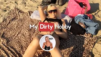 Blonde Bibixxx and her friend pleasure each other by the river