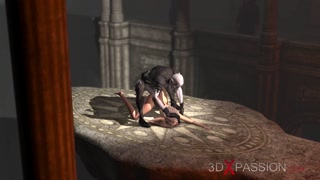 A sexy woman gets fucked hard by a demon Zepar on the altar of sacrifice