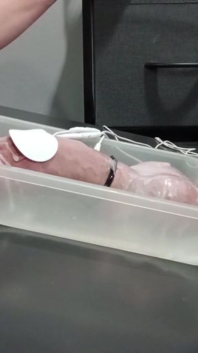 Captivating moment from &quot;Wax and 2b estim cumshot&quot;