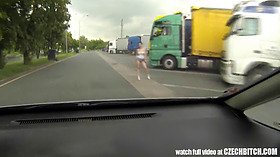 Real WHORE Picked up Between Trucks and Get Paid for Sex