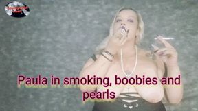 Paula in smoking, boobies and pearls - PSS008
