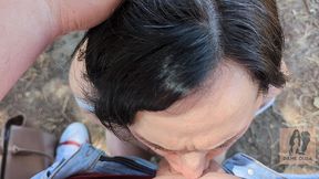 pov outdoor blowjob, handjob, deepthroat & cum facial under the heatwave - dame olga 4k (734)