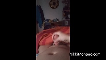 Transgender pornstar Nikki Montero wank and big cumshots compilations at home