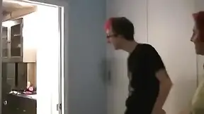 Heavily tattooed emo chick Sylvia hops in the shower with Joey