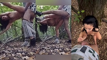 The training in the forest has turned into aerobic fuck