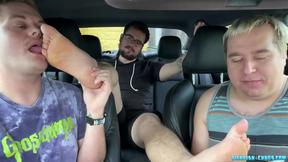 ”Stranger gets feet licked & tickled”