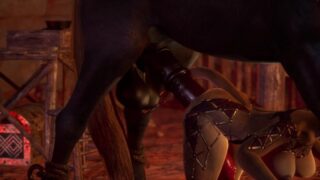 Unartige animierte Schlampe wird hart in den Arsch gefickt, bis sie mit Sperma überläuft