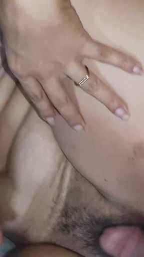 She Spread Her Legs to Receive My Big Penis in Her Hairy Pussy