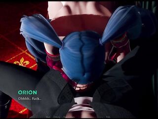 Sexy beauty masturbates my wang with her legs and makes me cum - Anime Games P1