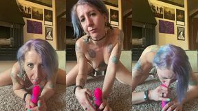 punk girl pigtails tattoos pov dildo bj joi