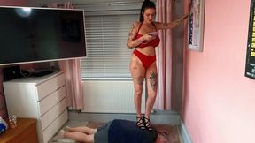 Red Bikini & Sandals Trampling