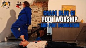 Grace blue gi foot worship and foot domination